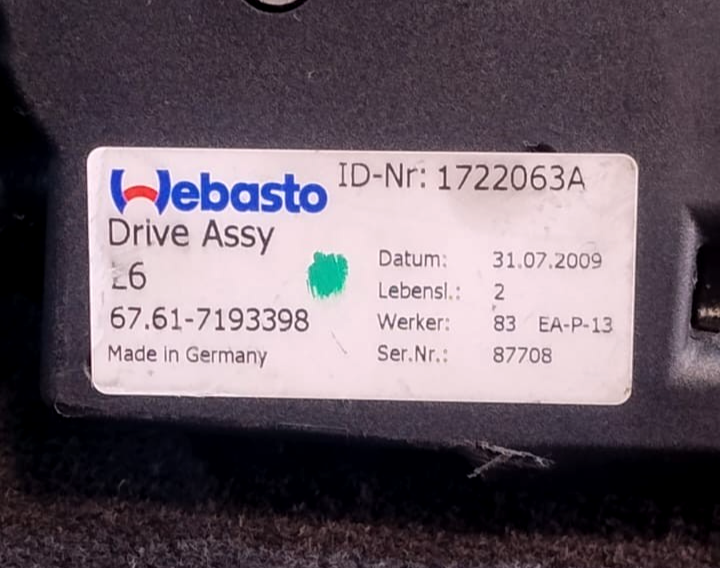 BMW E90/E92 F10 SUNROOF SLIDING/TILTING MOTOR OEM P/N 7193398