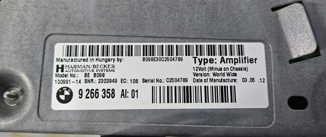 OEM BMW 6 SERIES F06 F12 F13 HARMAN BECKER SOUND SYSTEM AMPLIFIER 9266358