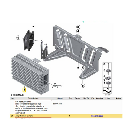 OEM BMW 7 Series F01 F02 F10 Hifi System Amplifier Harman Becker 9312590