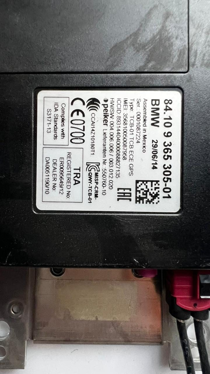 BMW Telematics Control Module 9365305 F20, F21, F22, F30, and F31 series