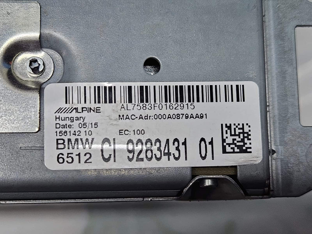 2019 BMW X1 E84 RHD Cic Navigation Audio Head Unit 9283431 OEM