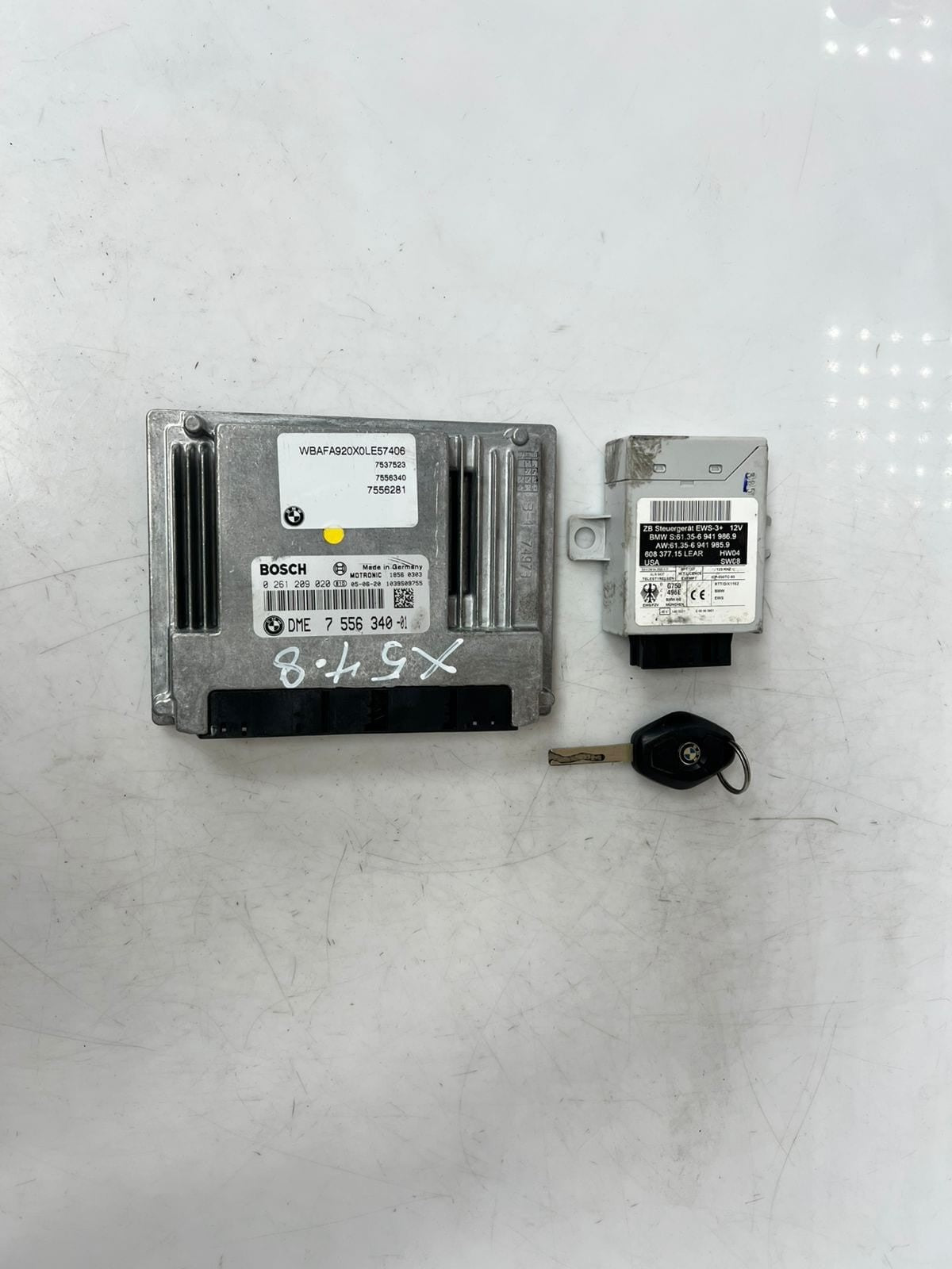 2005-2006 BMW 545i X5 4.8 E60 Engine Control Module ECU SET DME+EWS+1KEY 7556340