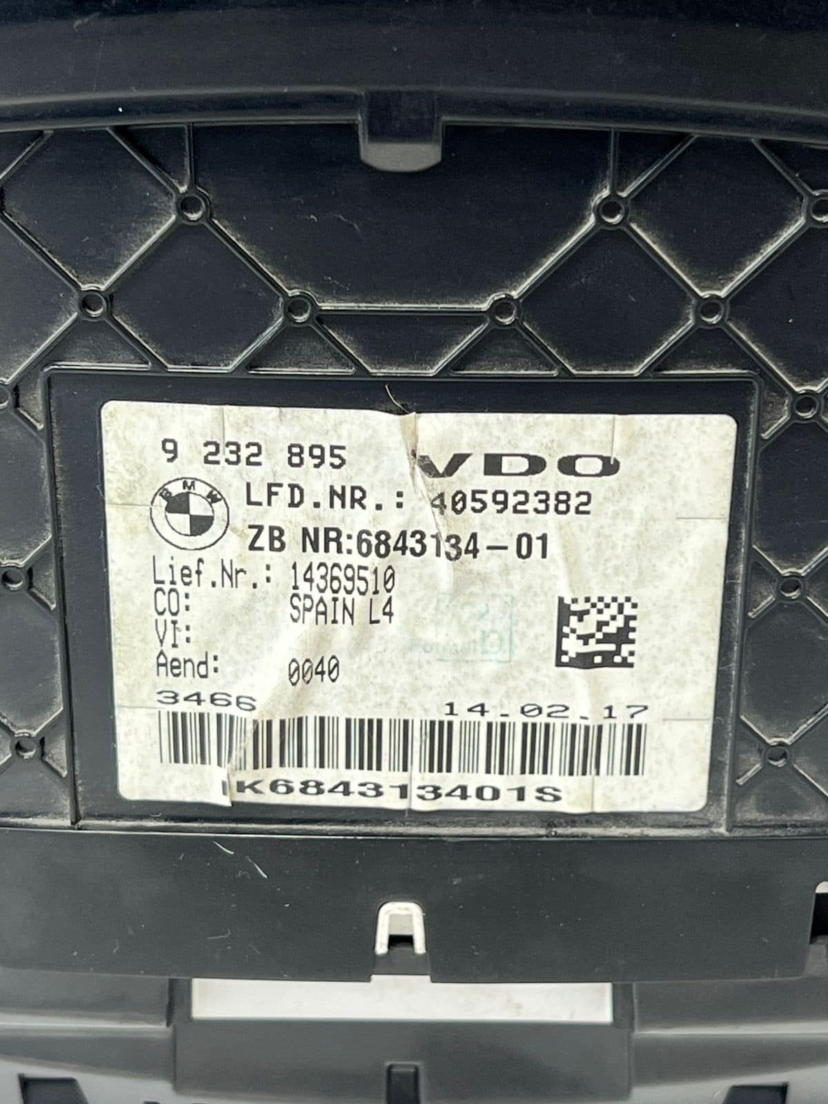 2016-2018 BMW 3' F30 F31 4' F32 F33 330i 418i 420i Instrument Cluster 6843134
