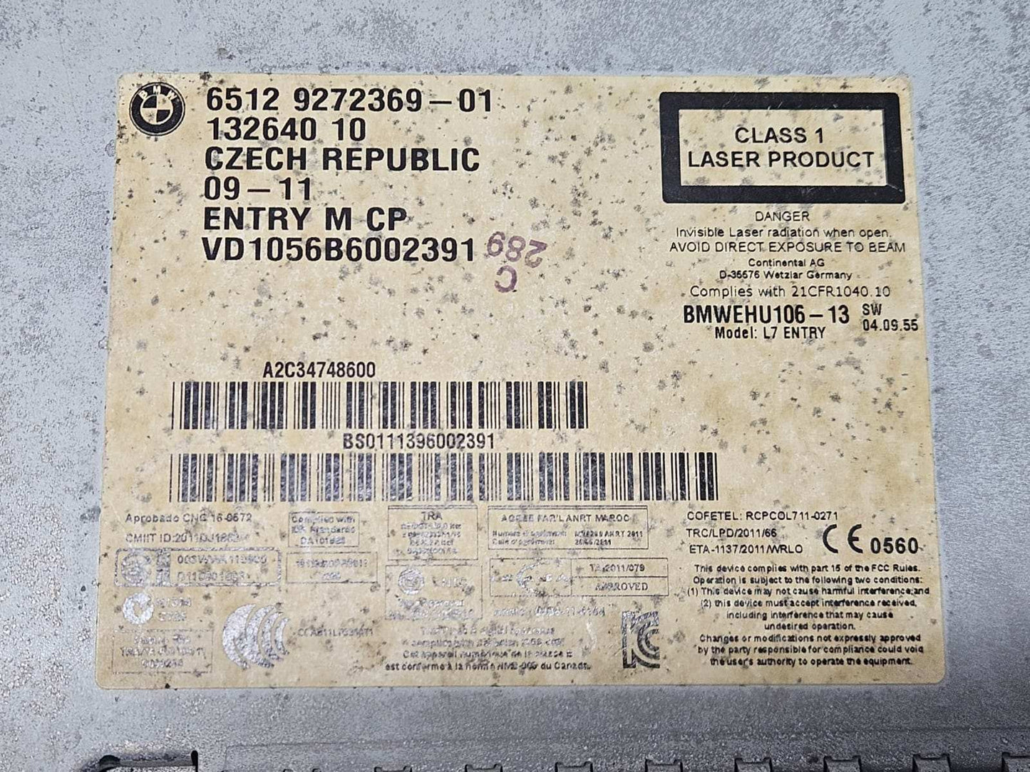 BMW F20 F21 F22 F30 Radio Audio Professional CD Player Head Unit 9272369 OEM