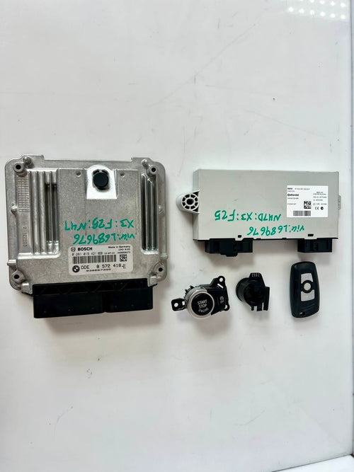 BMW X3 F25 Diesel 2.0dX N47N Motor Steuergeräte-Set DDE 8572418 CAS + 1 Schlüssel CAS4 Manuell