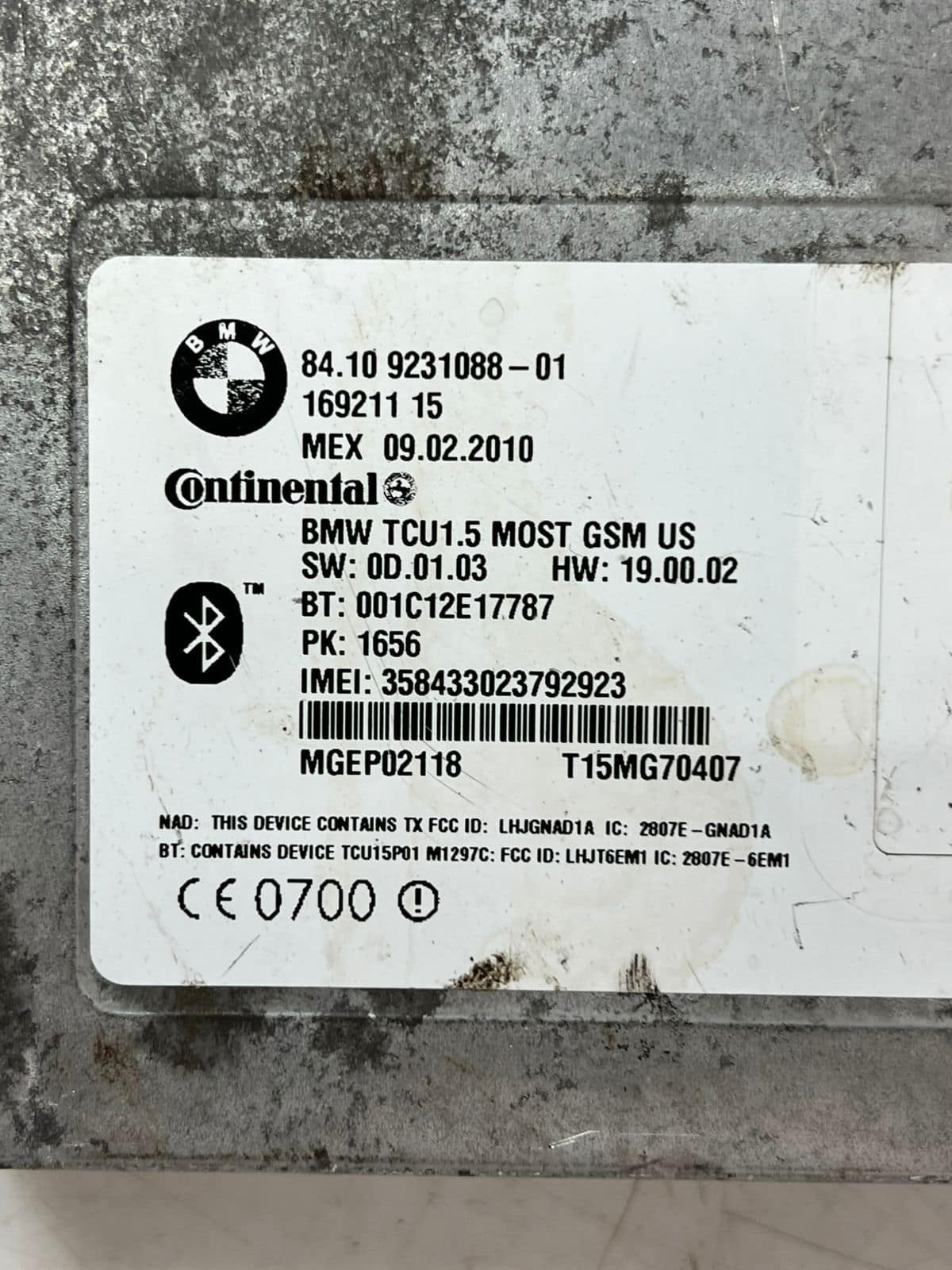 2011-2013 BMW 328i Telematics Bluetooth Communication Control Module 9231088 OEM