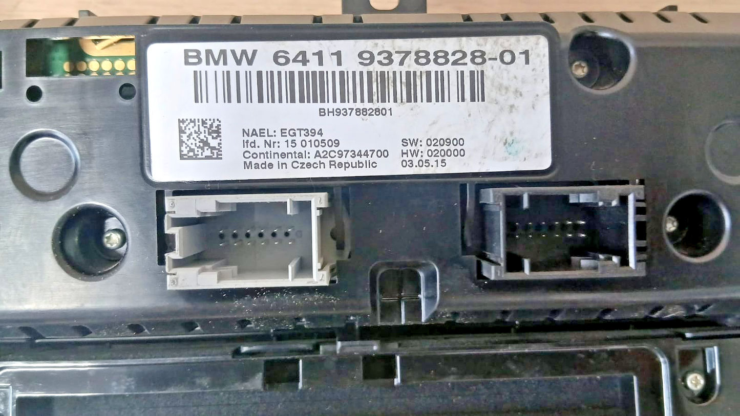 BMW X3 F25 X4 F26 A/C Heated Seat Climate Control Panel 9378828 OEM Used