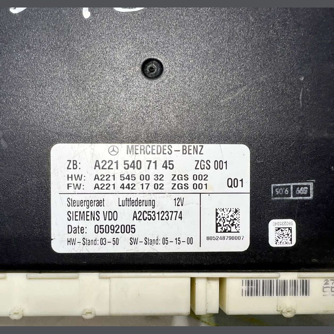 2008 Mercedes-Benz S550 Air Suspension Control Unit A2215407145 W221 S-Class