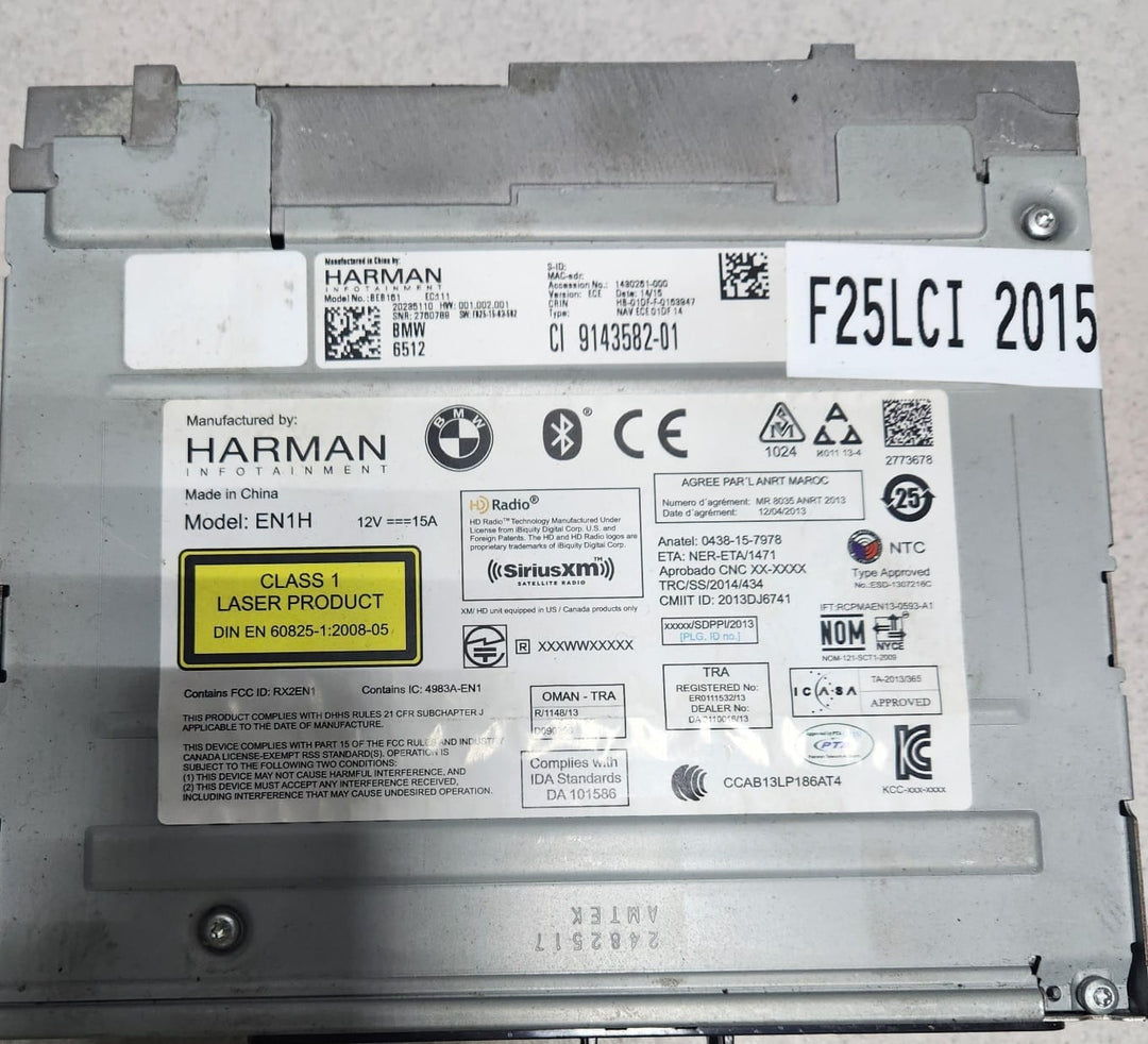 2014-2017 BMW X3 Navigation Radio 9143582  X3 F25 and X4 F26 