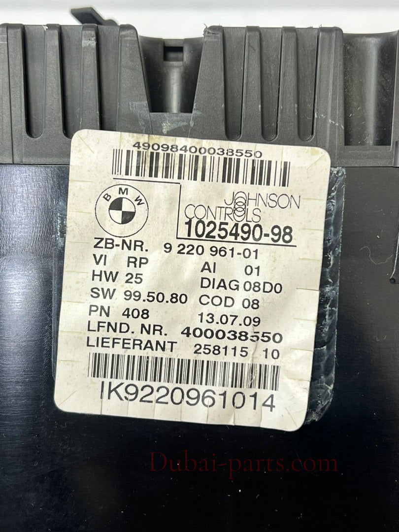 BMW E90 E91 E92 E84 Instrument Cluster SPEEDOMETER Uncoded 9220961 OEM