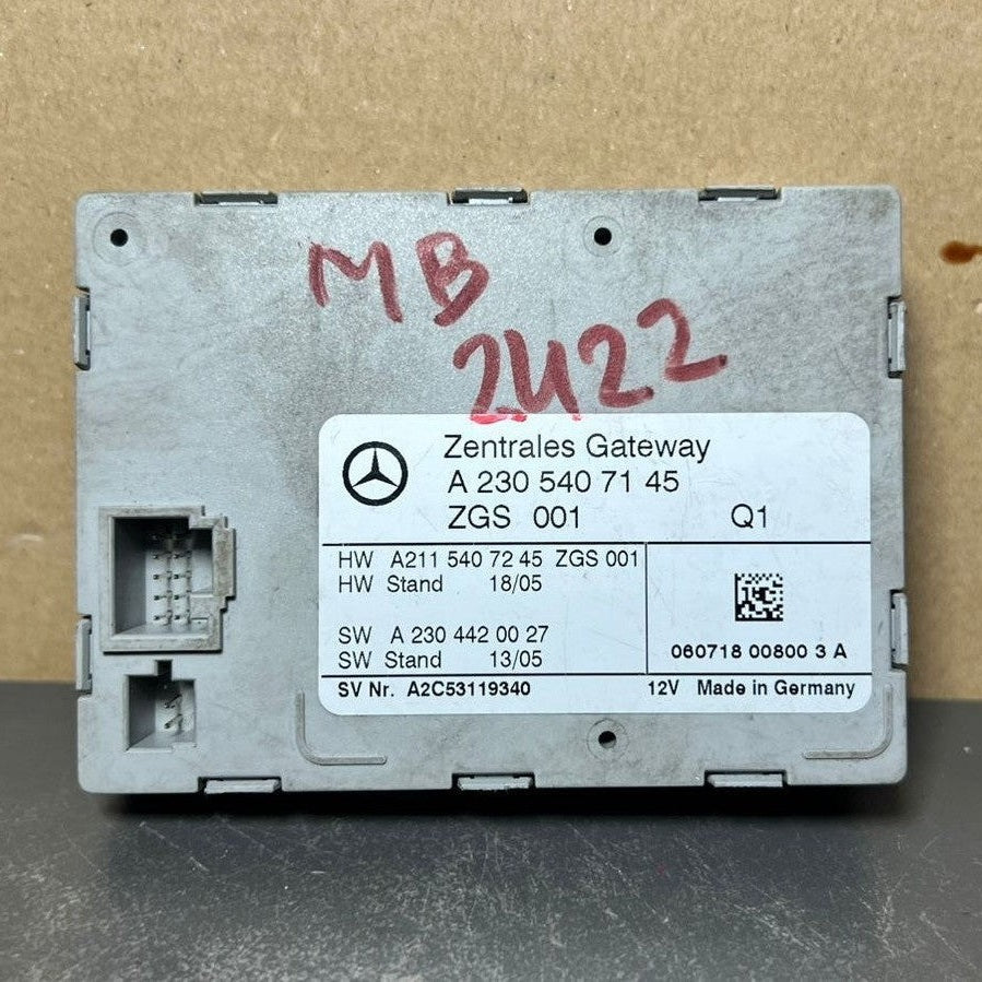 2001-2007 Mercedes-Benz W230 SL Central Gateway Control Module A230 5407145 OEM