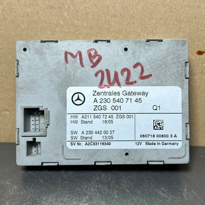 2001-2007 Mercedes-Benz W230 SL Central Gateway Control Module A230 5407145 OEM