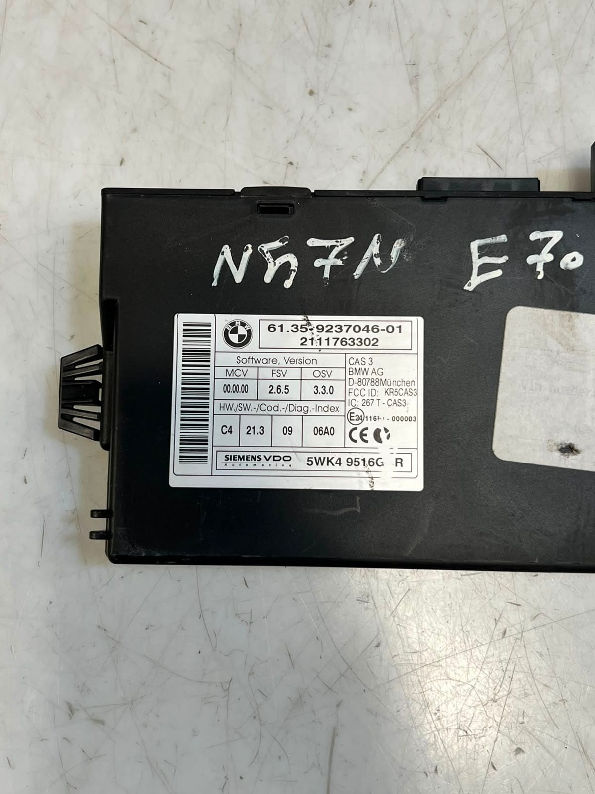 2011 BMW 328i 3 Series E92 E93 X5 X1 E70 N47N CAS3 C4 Control Module 9237046 OEM