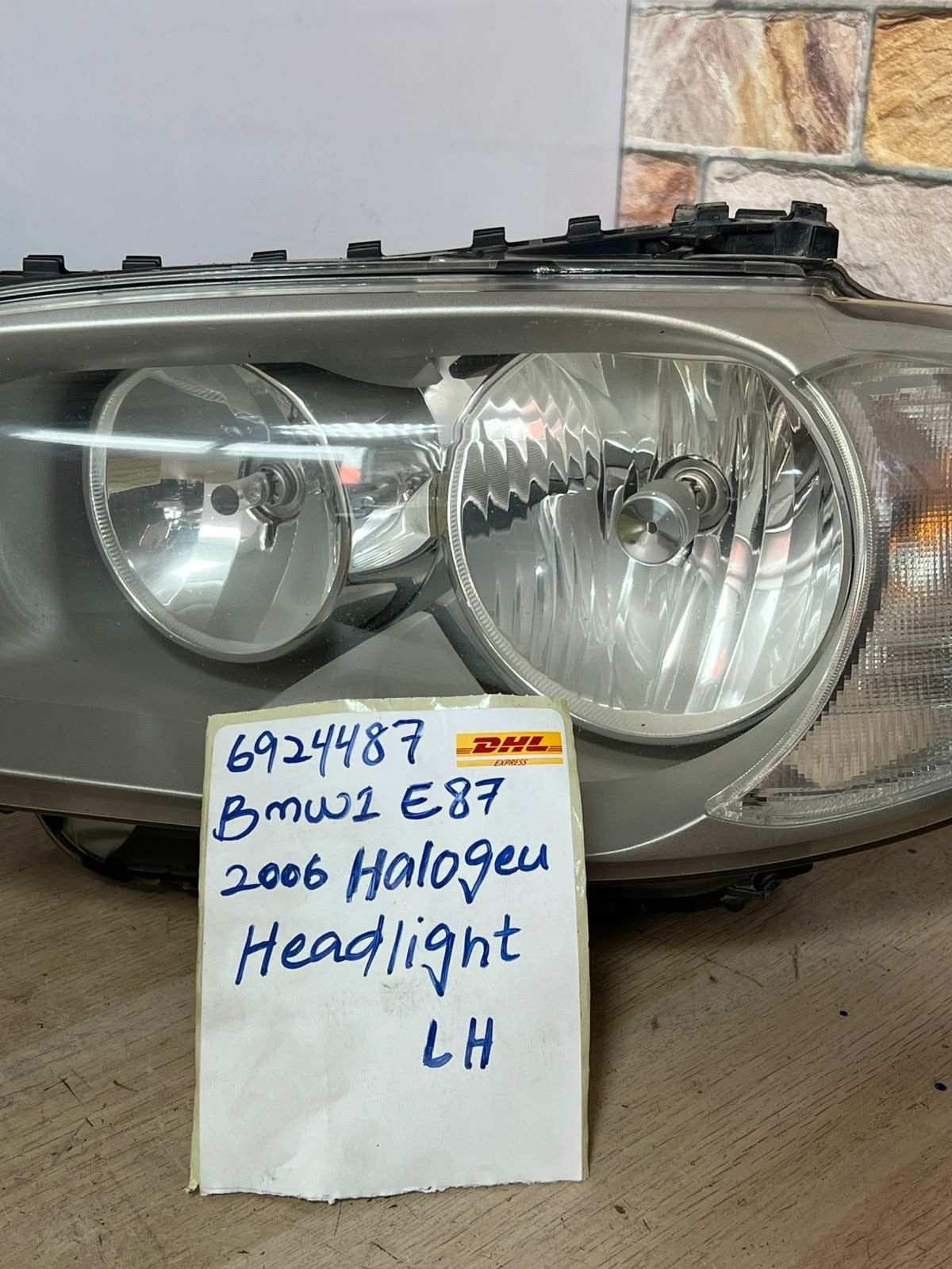 BMW Headlight 6924487 1 Series E81 E87 left side Halogen, without xenon