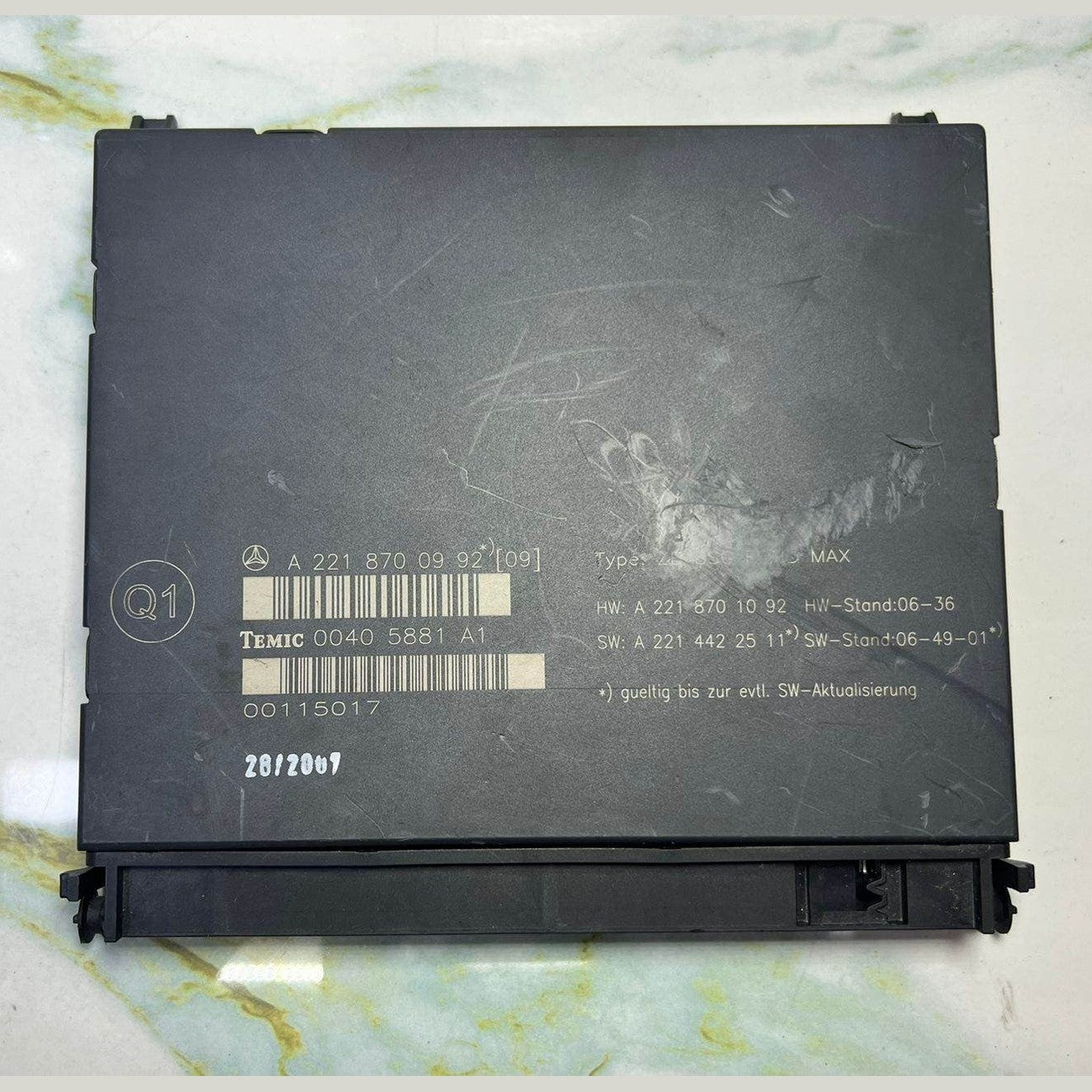 2007-2013 Mercedes-Benz S600 Rear Seat Control Module A2218700992 W221 S-Class