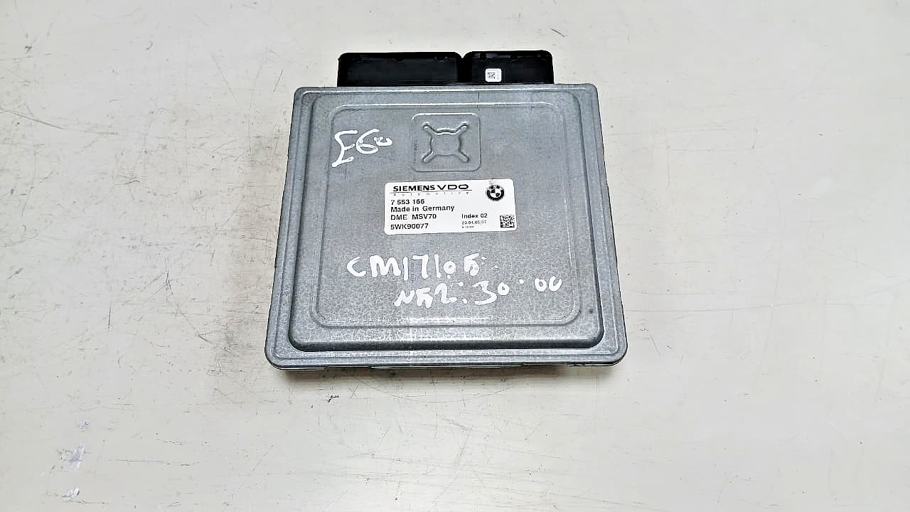 BMW 530i E60 2005 N52 ENGINE CONTROL UNIT ECU MODULE DME MSV70 7553166