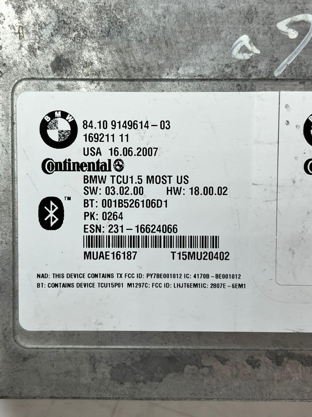 2008-2010 BMW 5 Series 528i Telematics Control Module 9149614 OEM