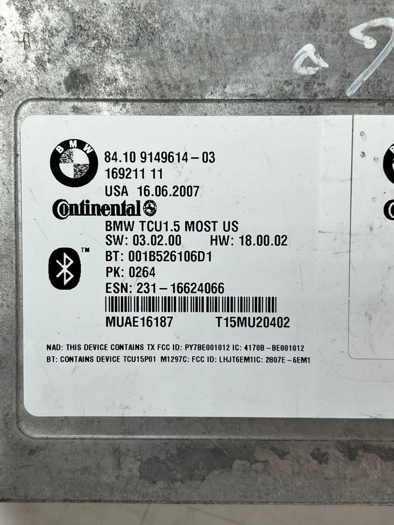 2008-2010 BMW 5 Series 528i Telematics Control Module 9149614 OEM