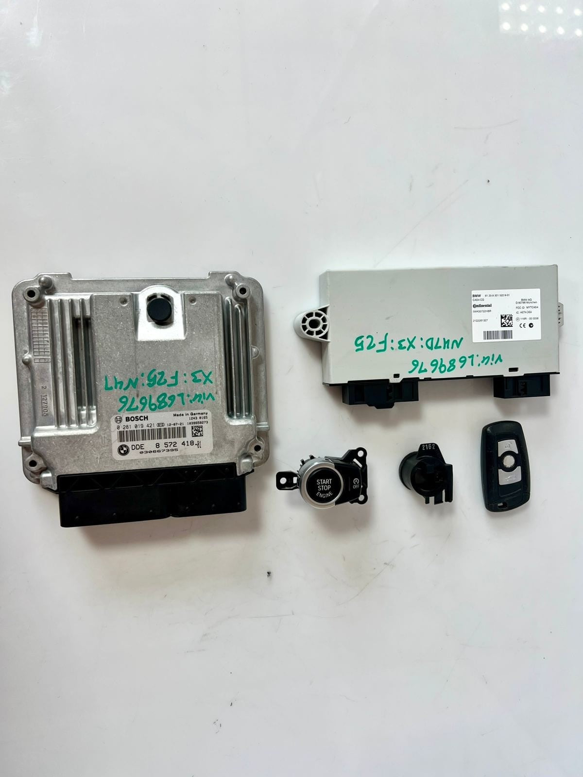 BMW X3 F25 Diesel 2.0dX N47N Engine ECUs Kit DDE 8572418 CAS +1 Key CAS4 Manual