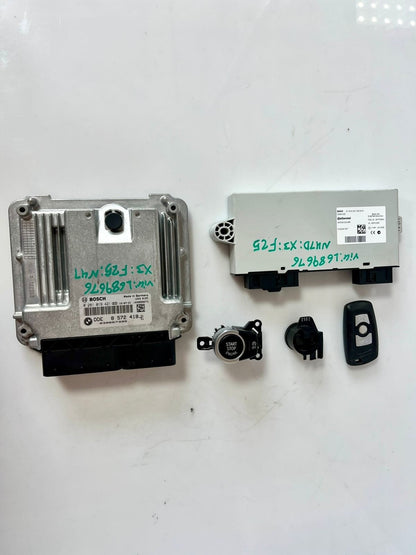 BMW X3 F25 Diesel 2.0dX N47N Engine ECUs Kit DDE 8572418 CAS +1 Key CAS4 Manual