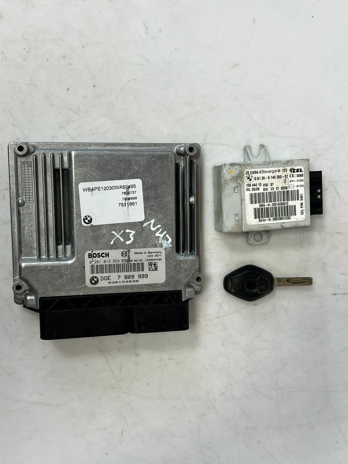 2008 BMW X3 N47 Engine Control Unit ECU SET DDE +EWS4+1KEY 7809999 OEM