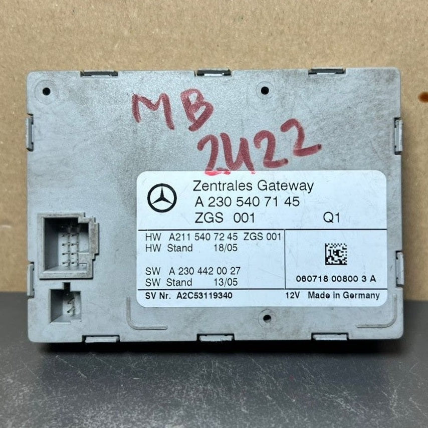 2001-2007 Mercedes-Benz W230 SL Central Gateway Control Module A230 5407145 OEM