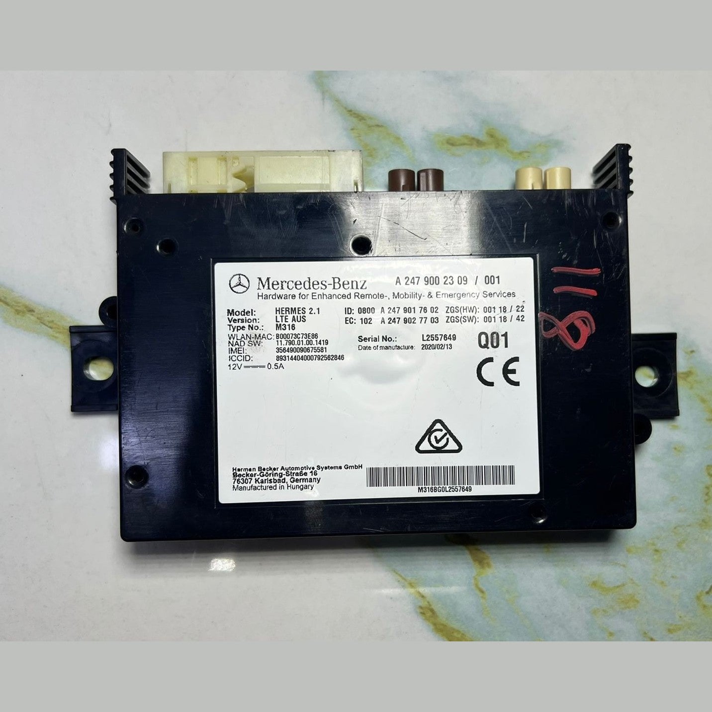 Mercedes W118 CLA Control Unit A2479002309 A-Class W177 and B-Class W247