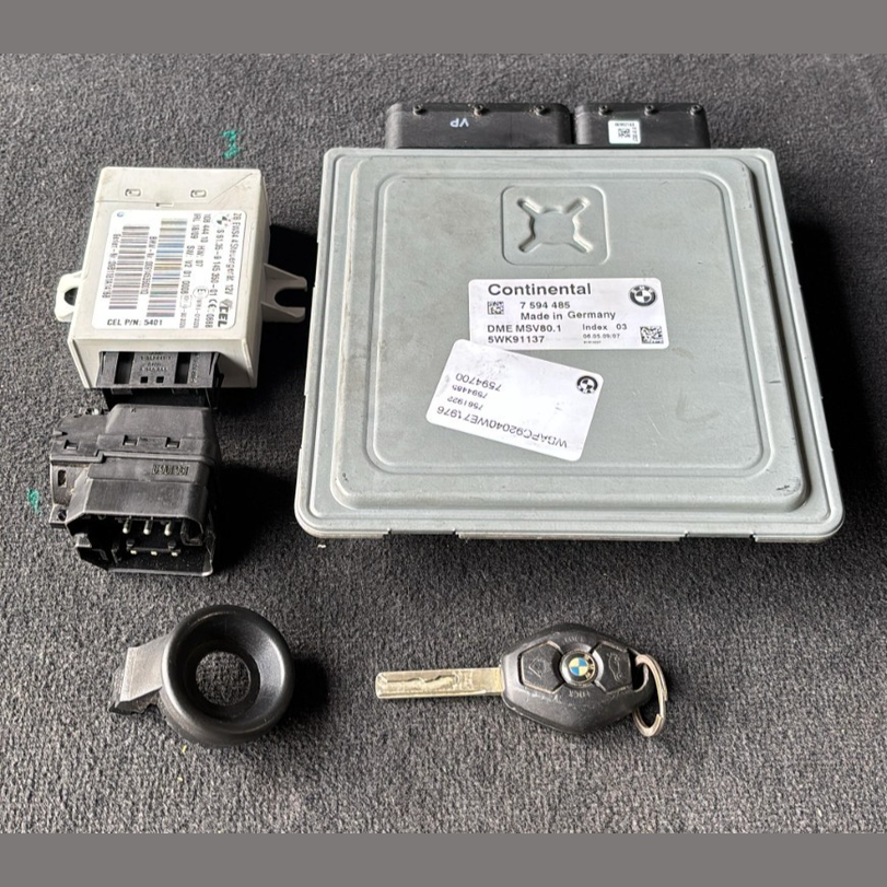 BMW E92 328XI AWD N51 MSV80.1 ECU DME CAS SCHLÜSSELEINHEIT SET OEM 7594485
