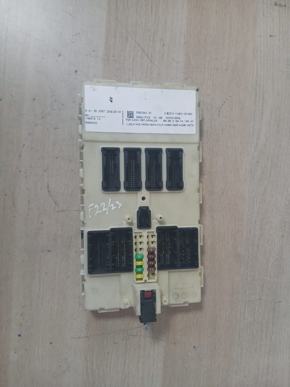 2012-18 BMW 320i Front Electronic Control Module 9387263 F30 F32 F33 F36 F80 F82