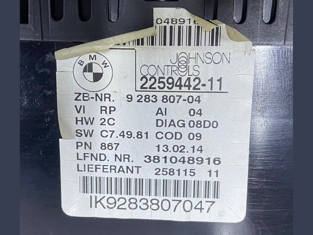 OEM BMW X1 S18i E84 Instrument Cluster Panel Speedometer Petrol 2259442