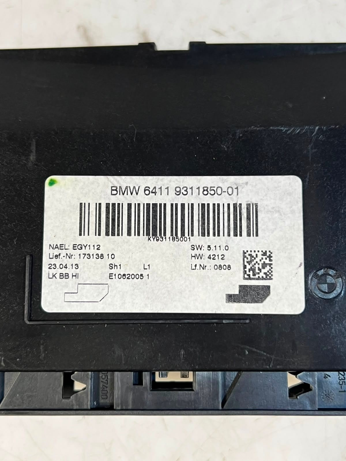 2014 BMW 3 Series F30 F31 F35 F32 320i Air Conditioning Control Module 9311850 