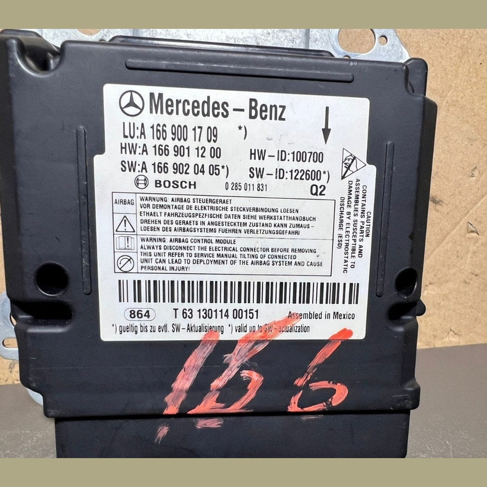 2013–2016 Mercedes-Benz W166 GL-Class SRS Control Module Unit A166 9001709 OEM