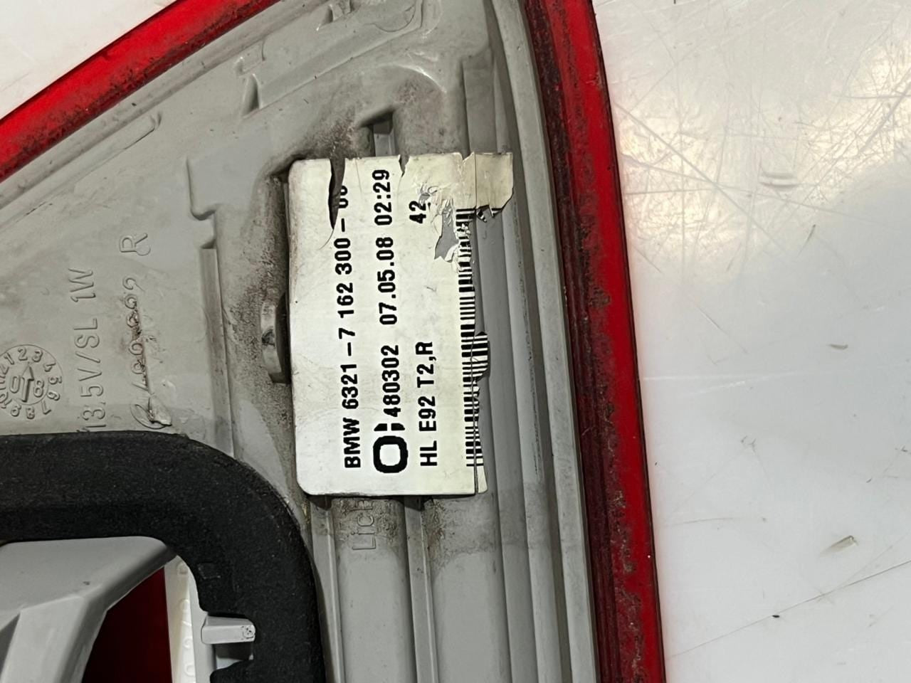 2007-2010 BMW 328i 3' E92 M3 LEFT RIGHT Trunk Mount Tail Light 7162300 7162299 