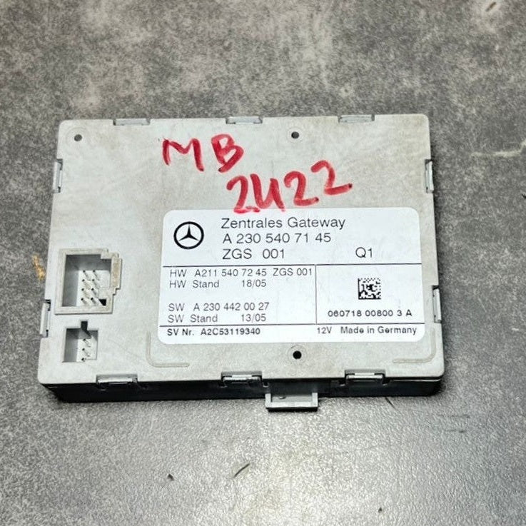 2001-2007 Mercedes-Benz W230 SL Central Gateway Control Module A230 5407145 OEM