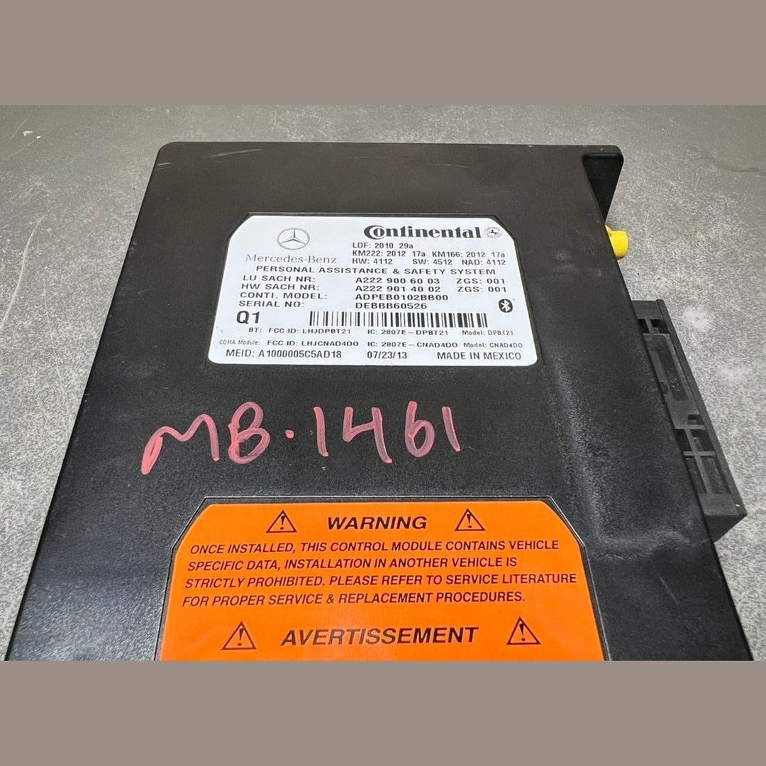 10–14 Mercedes-Benz W212 E-Class AID Communication Control Module A222 9006003