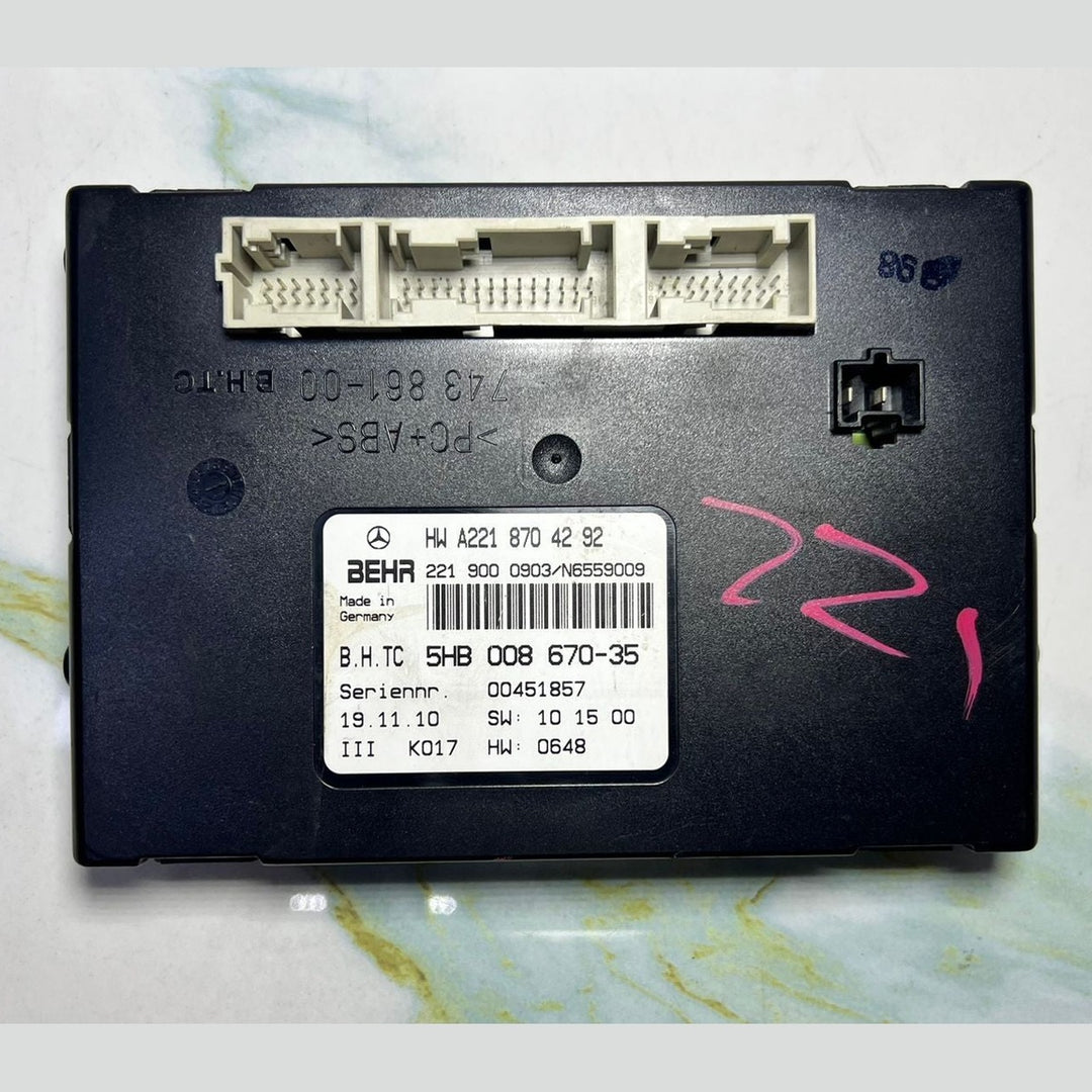 07-14 Mercedes W221 S550 CL550 AC A/C Heater Control Module A221 8704292 OEM