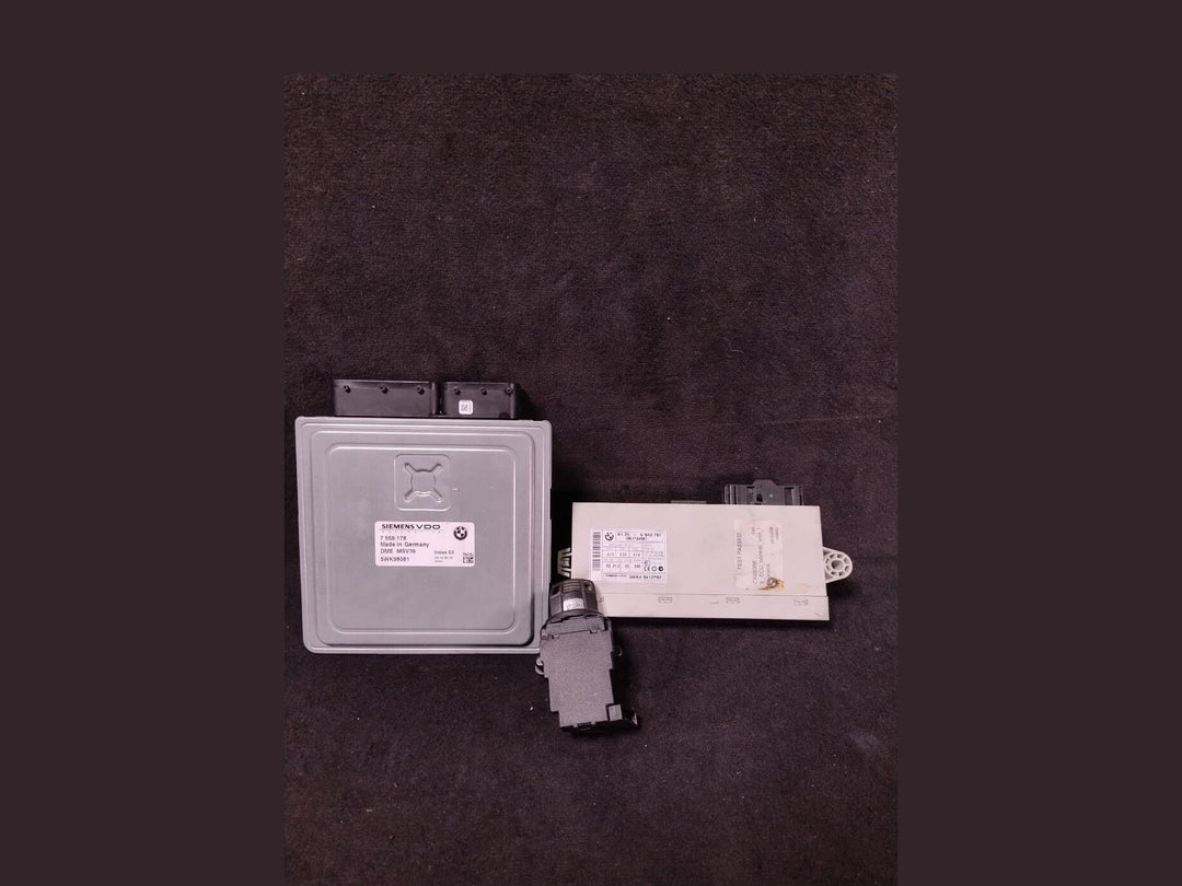 BMW 3 E90 E91, 5 E60 E61 ENGINE CONTROL MODULE UNIT ECU SET +KEY + CASE- 7559176