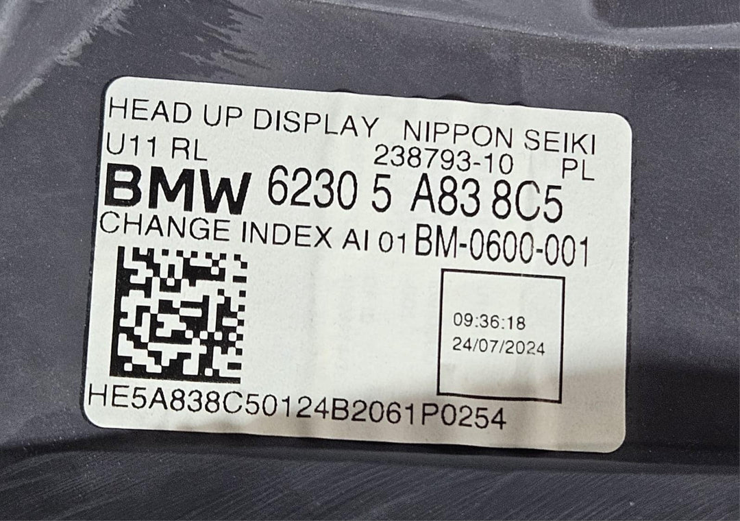 5A838C5-2023-2026 BMW X1 U11 18i Head-Up Display Screen OEM