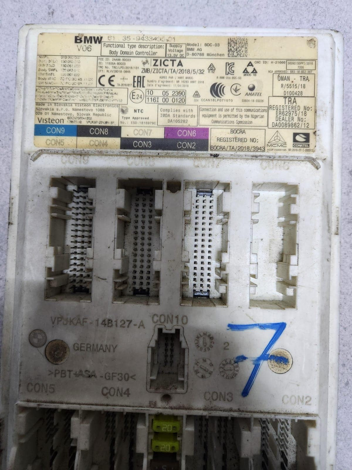 BMW Body Domain Controller Module 9433495 3 Series G20 G21