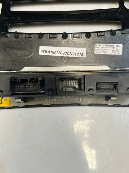 BMW 5 Series E60 E61 N62N Climate Control Unit Chrome Auto 6988504 OEM
