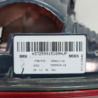 2012-2015 BMW  320i, 328i, 335i.Rear Left Inner Taillight Assembly 7259915 f30
