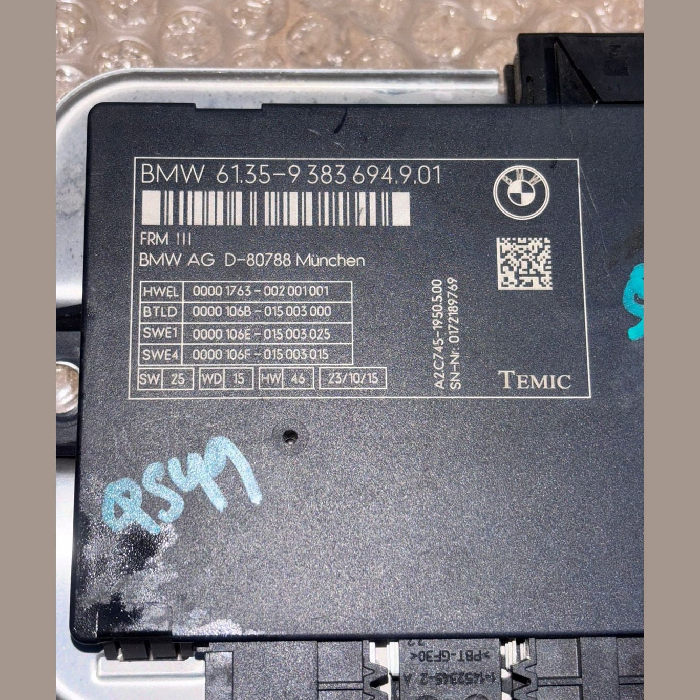 Bmw F10 f02 528i 535i 740i 2014 LCI FRM  Control module 9345373  9383694