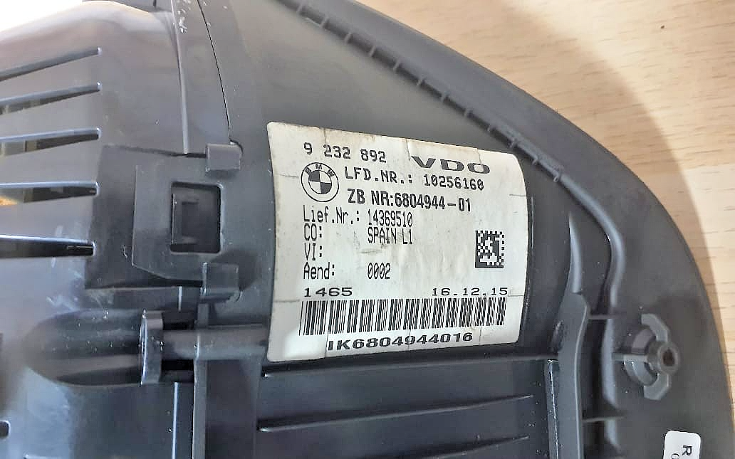 BMW F20 F30 F31 Instrument Cluster Speedometer RHD OEM 9232892