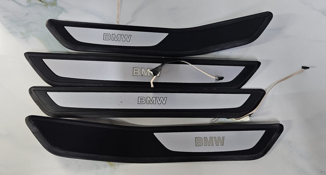 OEM BMW F01 F02 Front Rear Door illuminated Sill Plate Kick door step trim Set