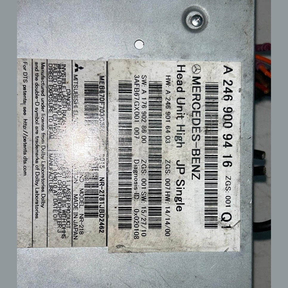 2016 Mercedes-Benz CLA180 Control Unit Complete A2469009416