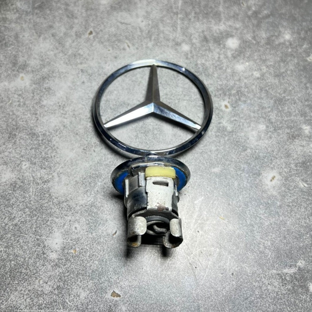 Front Hood Ornament Mounted Star Emblem For Mercedes-Benz C E S AMG Silver Logo