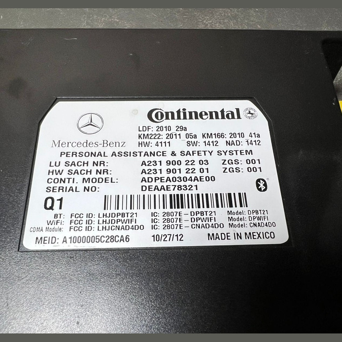 10–14 Mercedes-Benz W212 E-Class AID Communication Control Module A231 9002203