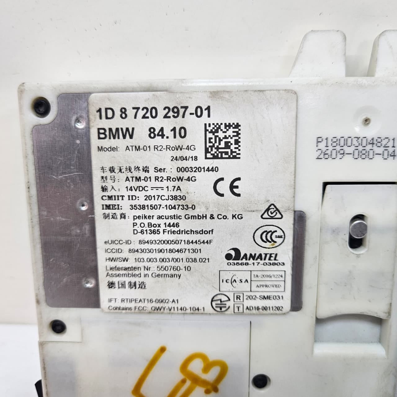 2018 BMW 740I G11 Telematics Control Module 8720297
