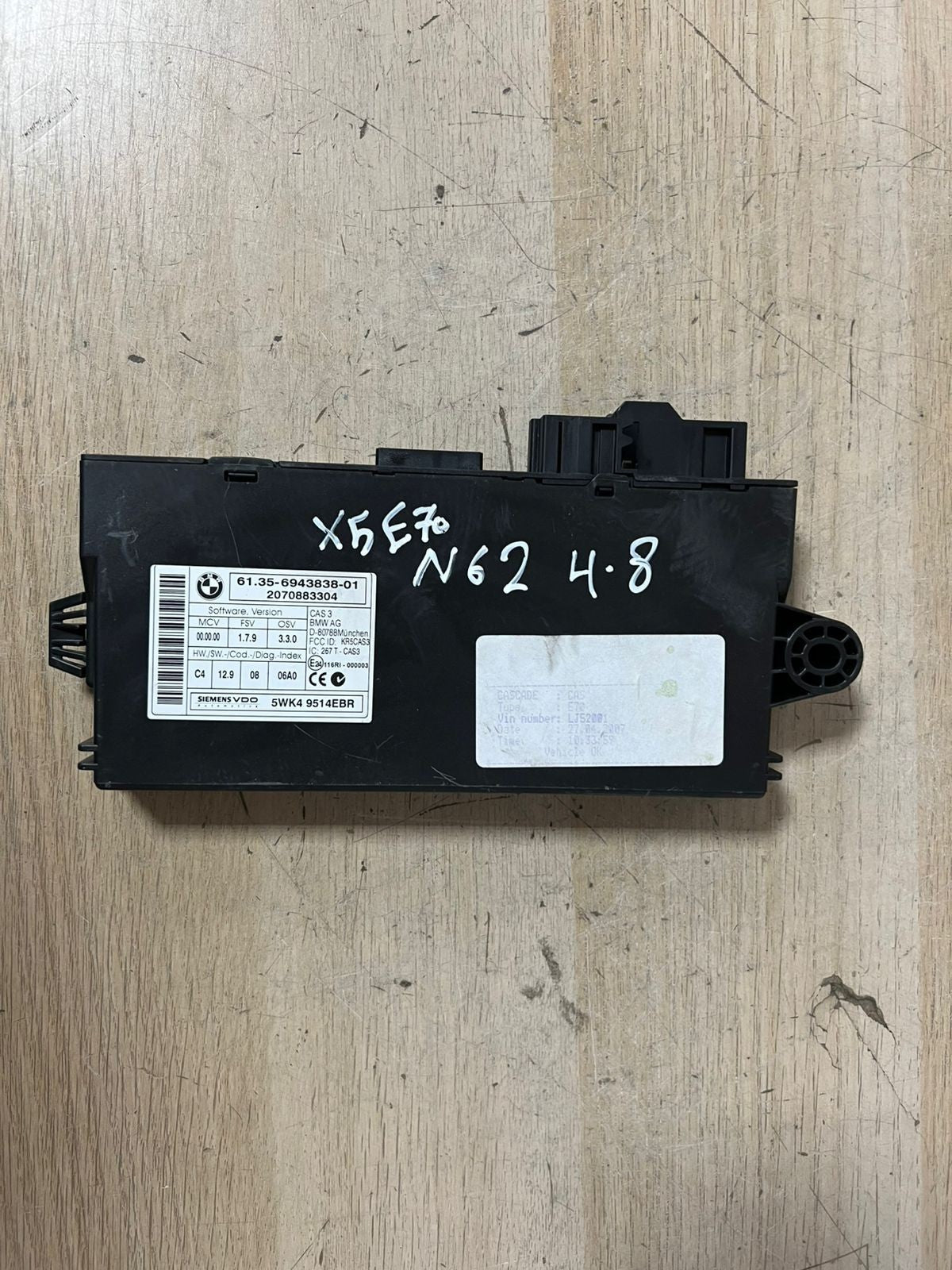 BMW X5 4.8 E70 N62 ENGINE CONTROL UNIT ECU SET DME +CAS 3+ NO KEY 7586909