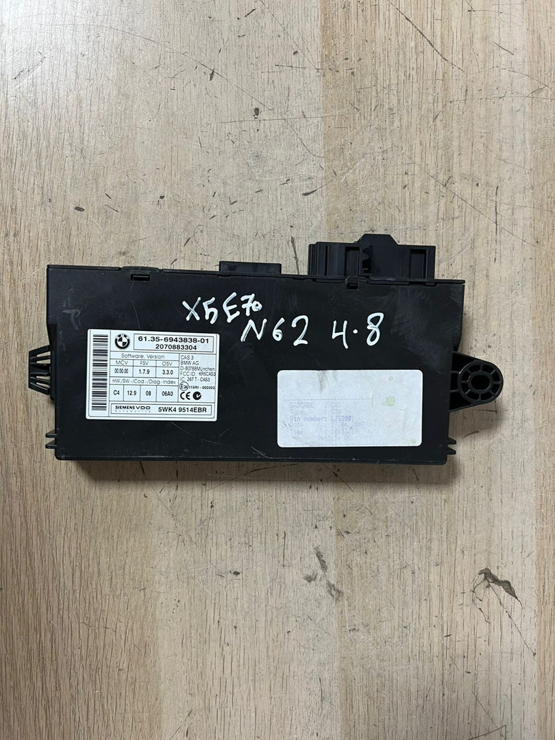 BMW X5 4.8 E70 N62 ENGINE CONTROL UNIT ECU SET DME +CAS 3+ NO KEY 7586909